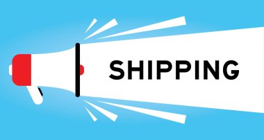 Mavi arkaplanda beyaz afiş ile kelime gönderimi ile renk megafonu simgesi