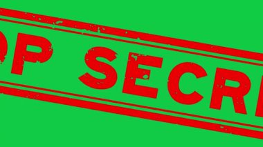 Grunge kırmızı çok gizli kelime kare mühür yeşil arka planda yakınlaştır