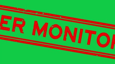 Grunge kırmızı Kare Kare Kare Mühür mührü Yeşil Bac 'a yakınlaştır..