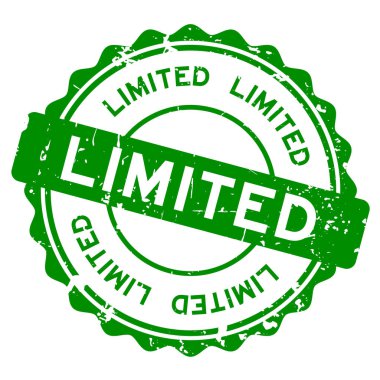 Grunge yeşil yuvarlak lastik mühür damgası kelime beyaz arka plan üzerinde sınırlı