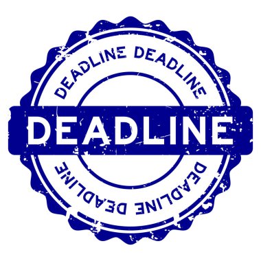 Grunge mavi mühür kelime yuvarlak lastik mühür beyaz arka planda