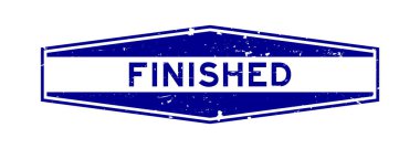 Grunge blue sözcüğü, beyaz arkaplanda altıgen lastik mühür damgası