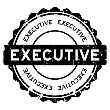 Grunge siyah yönetici kelime yuvarlak mühür beyaz arka planda