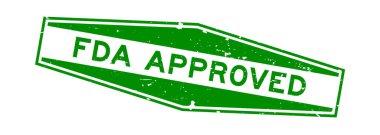 Grunge Green FDA beyaz arka planda altıgen lastik mühür kelimesini onayladı
