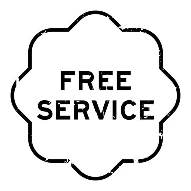 Grunge siyah servis kelime kare kauçuk mühür beyaz arka planda