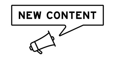 Beyaz arkaplanda yeni içerik olarak konuşma baloncuğu olan megafon simgesi