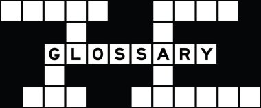 Bulmaca arka planında kelime sözlüğüyle alfabe harfi