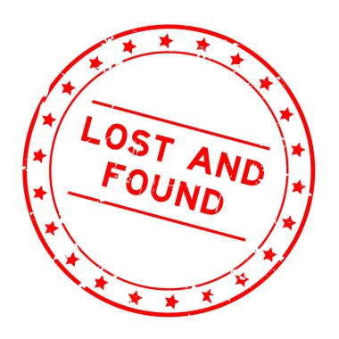 Grunge Red kayboldu ve beyaz arka planda yuvarlak lastik mühür damgası buldu.