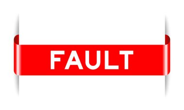 Beyaz arkaplanda kelime hatası olan kırmızı etiketli pankart