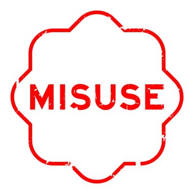 Grunge red misuse word square rubber seal stamp on white background clipart