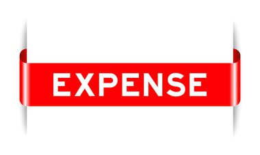 Beyaz arkaplanda kelime gideri olan kırmızı etiketli pankart