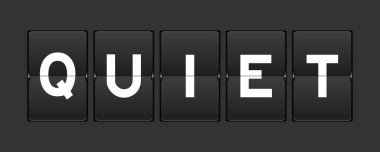 Gri arkaplanda kelime sessiz siyah renk analog kapak tahtası