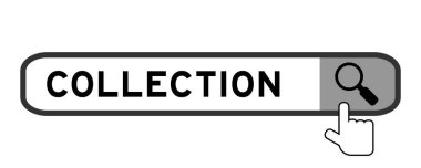 Beyaz arkaplanda büyüteç simgesi olan sözcük koleksiyonunda arama flaması