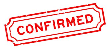 Grunge kırmızısı beyaz arka planda lastik mühür olduğunu doğruladı.