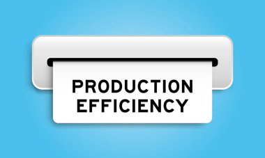 Beyaz kupon pankartı mavi arkaplandaki makineden kelime üretme verimliliği