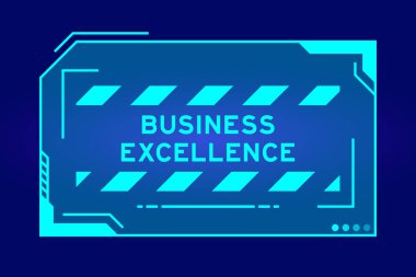 Siyah arkaplanda kullanıcı arayüzü ekranında iş dünyasının mükemmeliyetine sahip fütürist hud afişinin mavi rengi