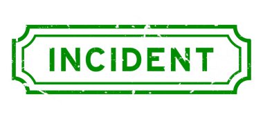 Grunge yeşil olay sözcüğü beyaz arka planda lastik mühür