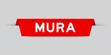 Red color inserted label with word mura on gray background clipart