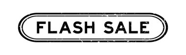 Grunge siyah flaş satışı sözcüğü beyaz arka planda lastik mühür
