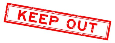 Grunge kırmızısı beyaz arka planda sözlük kauçuk mühür damgasını uzak tut