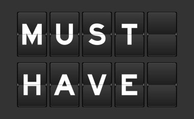 Kelime içeren siyah renk analog çevirme tahtası gri arkaplanda olmalı