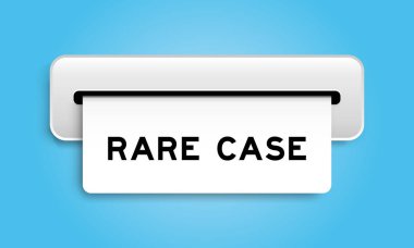 Mavi arka plandaki makineden nadir bulunan bir kelime içeren beyaz kupon pankartı