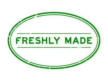 Grunge yeşil. Beyaz arka planda oval lastik mühür damgası var.