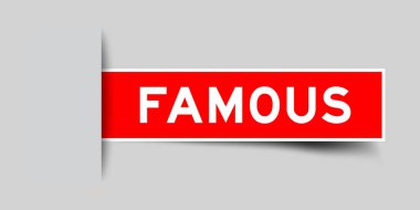 Gri arkaplana ünlü sözcüğünün eklendiği kırmızı renkli kare biçimindeki etiket