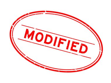 Grunge kırmızı kelime oval lastik mühür beyaz arka planda