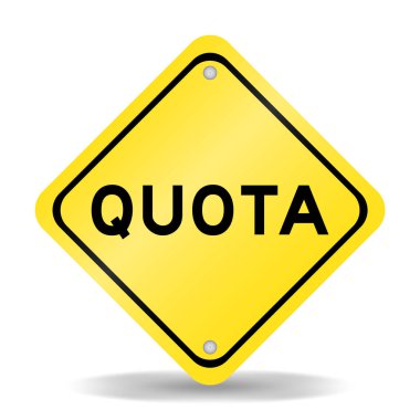 Beyaz arkaplanda kelime kotası olan sarı renk taşıma işareti