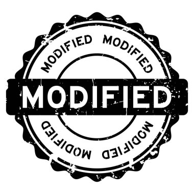 Grunge siyah kelime yuvarlak lastik mühür beyaz arka planda