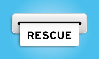 Mavi arkaplanlı makineden kelime kurtarma pankartı