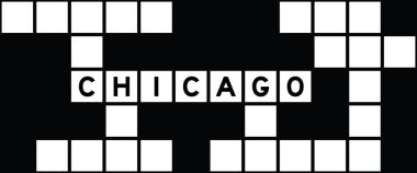 Çapraz bulmaca arka planında kelime olarak alfabe harfi Chicago