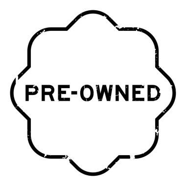 Beyaz arka planda Grunge siyah ön lisanslı lastik mühür damgası