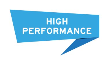 Beyaz arkaplanda kelime yüksek performanslı mavi renk konuşma afişi