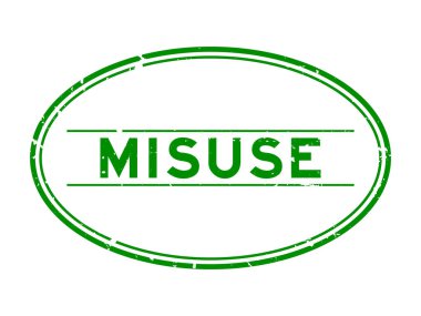 Grunge Green beyaz arka planda oval lastik mühür kelimesini yanlış kullanıyor.