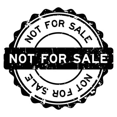 Grunge Black satılık değil. Beyaz arka planda lastik mühür mührü var.