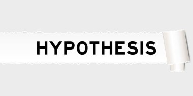 Parçalanmış parçanın altında kelime hipotezi olan yırtılmış gri kağıt arkaplan