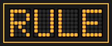 Orange color led banner in word on black background