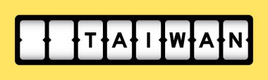 Sarı arkaplanlı slot pankartıyla Tayvan dilinde siyah renk