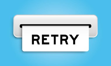 Mavi arkaplandaki makineden kelime tekrarlaması içeren beyaz kupon pankartı