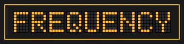 Orange color led banner in word frequency on black background clipart