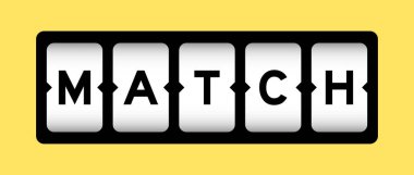 Sarı arkaplan ile slot flamasında kelime eşleşmesi siyah renk