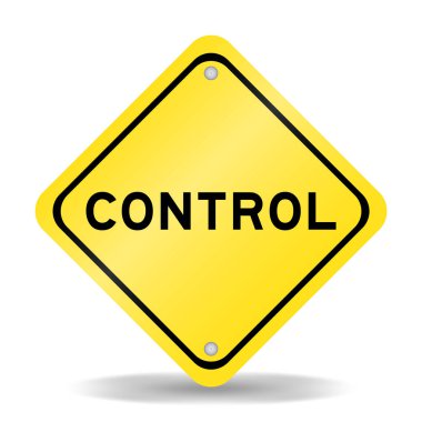 Beyaz arkaplanda kelime kontrollü sarı renk taşıma işareti