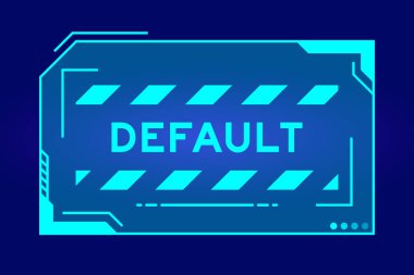 Siyah arkaplandaki kullanıcı arayüzü ekranında öntanımlı sözcüğe sahip gelecekçi hud panelinin mavi rengi