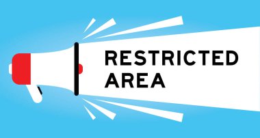 Mavi arkaplanda beyaz afiş ile sözcüklere kısıtlı olan renk megafonu simgesi