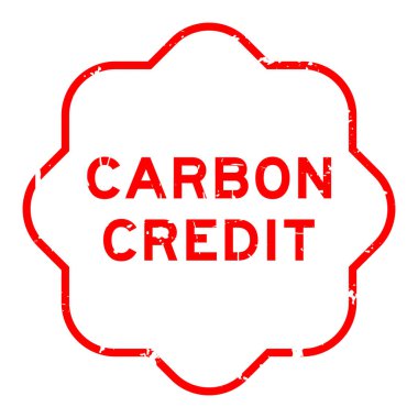 Grunge kırmızı karbon kelime kare kauçuk mühür beyaz arka planda