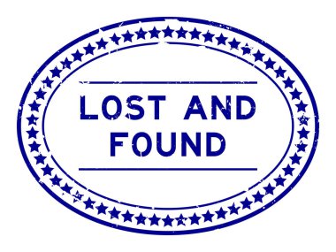 Grunge blue kayboldu ve beyaz arka planda oval lastik mühür damgası buldu.