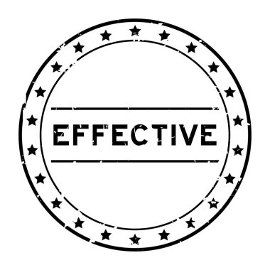 Grunge siyah etkili kelime yuvarlak mühür beyaz arka plan