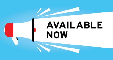 Renk megafon simgesi mavi arkaplanda beyaz afişle kullanılabilir